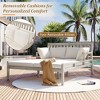 Outdoor Daybed, Patio Daybed with Four Pillows, Wooden Outdoor Bed with Curved Armrests for Poolside, Backyard, Garden - 3 of 4