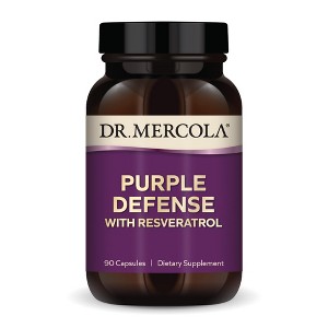 Dr. Mercola Purple Defense, 90 Servings (90 Capsules), with Resveratrol, Dietary Supplement, Supports Brain & Cognitive Function, Non-GMO - 1 of 4