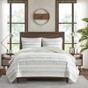 SEVOBAL Bedding Sets, Full/Queen Reversible Seersucker Quilt Set with Diamond Print for Southwest Style, White, 17.72"*15.35"*6.69" - 3 of 4