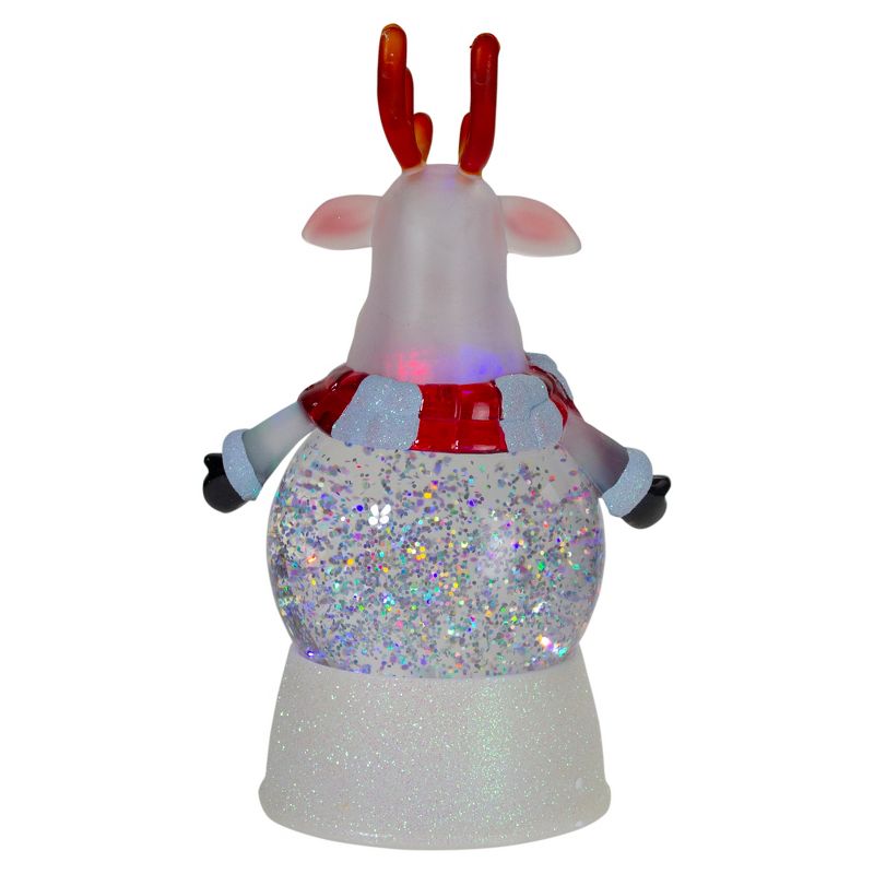 Northlight 8" LED Lighted Color Changing Reindeer Christmas Snow Globe, 5 of 6