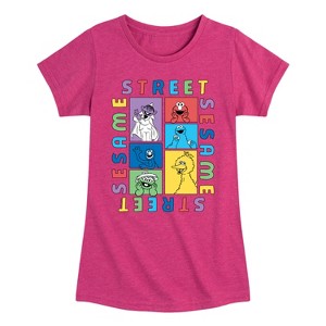 Girls' - Sesame Street - Blocks Fitted Short Sleeve Graphic T-Shirt - 1 of 4