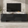 Gulches Black TV Stand Entertainment Center Fits TVs up to 75 in with 2 Cabinets 4 Drawers Metal Center Leg Cable Management Anti-Tip - 2 of 4