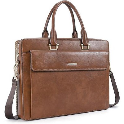 CLUCI Briefcase for Women Oil Wax Leather Business 15.6 Inch Laptop Handbag Vintage Slim Large Shoulder Work Bag
