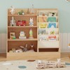 SKONYON 4-Tier Kids Bookshelf and Toy Storage, 5 Layer Fabric Toddler Bookshelf, Kids Toy Storage Organizer, Sling Kids Bookcase - 3 of 4