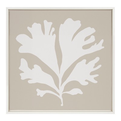 Sophisticated Neutral Coral Beige Framed Canvas Wall Art