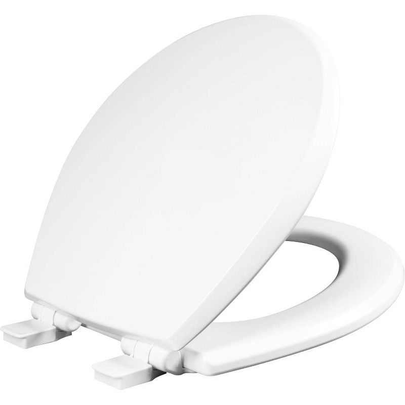 Kendall Never Loosens Enameled Wood Toilet Seat with Easy Cleaning Whisper Close White - Mayfair by Bemis, 1 of 9