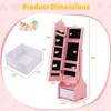 Costway Kids Vanity Set Princess Makeup Dressing Table and Chair Set with Jewelry Armoire White/Pink - 3 of 4