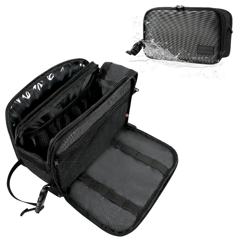 Tirrinia Travel Waterproof Toiletry Bag for Men, Wet-Dry Separation Toiletry Kit, Black