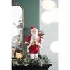 Gulches Series  Red and White Shatterproof Standing Santa with Lantern and Bag Holiday Ornament - 2 of 4