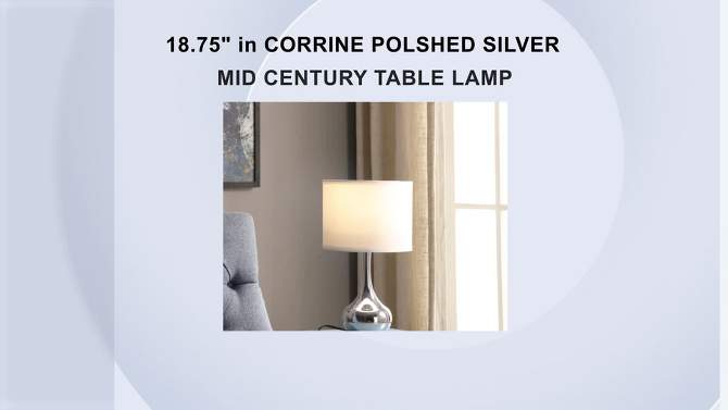 18.75&#34; Retro Metal Table Lamp Silver - Ore International, 2 of 5, play video