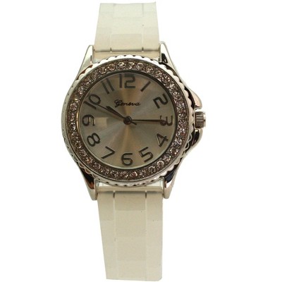 Olivia Pratt Every Day Thin Band Silicone and Rhinestones Colorful Women Watch
