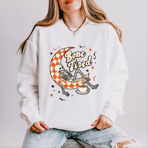 Bone Tired Moon - Womens Lightweight Garment Dyed Sweatshirt - 1 of 3
