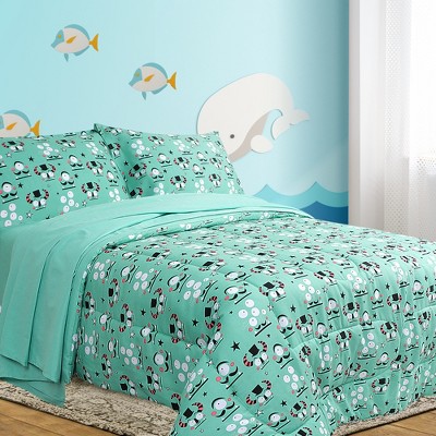 5 Pcs Full Microfiber All-season Monster Pattern for Kids Bedroom Comforter Bedding Sets Alien Cartoon - PiccoCasa