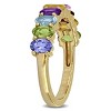 EVERLY JEWELRY | Yellow Plated Sterling Silver 2.18 CT TGW Amethyst Blue Topaz Citrine Garnet Peridot Tanzanite Fashion Ring - 2 of 4