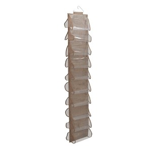 Household Essentials 20-Pocket Hanging Shoe Organizer Linen - 1 of 4