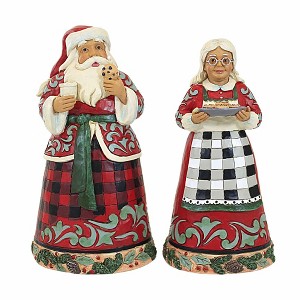 Jim Shore 8.0 Inch A Taste Of Christmas Highland Glen Santa And Mrs. Claus Figurine Sets - 1 of 3