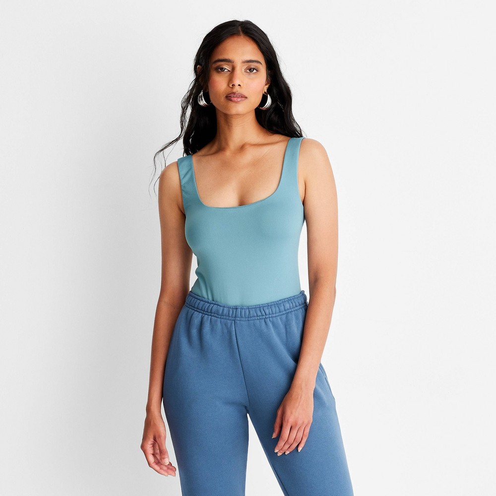 Women's Seamless Tank Bodysuit - A New Day™ Teal XS