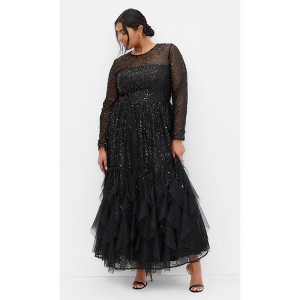 Women's Plus Size Radiant Maxi Dress - black | CITY CHIC - 1 of 4