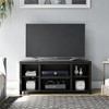 Spassway Brown/Black TV Stand with 6 Open Storage Compartments Entertainment Center TV Console Table Modern Media Cabinet for Living Room Bedroom - 3 of 4