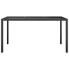 vidaXL Garden Dining Table Black 59.1x35.4x29.7 in Poly Rattan - 3 of 4
