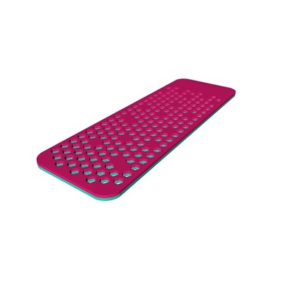 Floatation iQ Personal Floating Oasis Honeycomb Lake Swimming Pool Water Foam Lounger Pad Mat, Teal/Pink