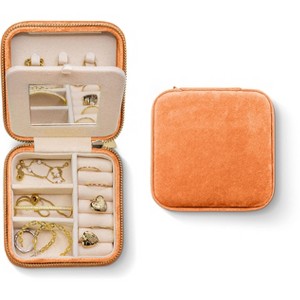 Benevolence LA Plush Velvet Travel Jewelry Box Organizer - 1 of 4