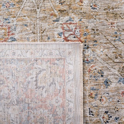 Beige and Rust Synthetic Hand-knotted Area Rug