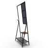 SEVOBAL Coat Rack with Mirror and Shoe Storage for Entryway and Bedroom Organization in Industrial Style, Black, 73"*32"*15" - 4 of 4