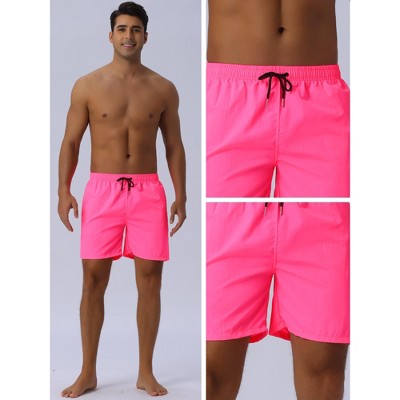 INSPIRE CHIC Men's Summer Colorful Elastic Waist Drawstring Surfing Board Shorts Pink 30 — фото 4