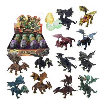 Ready! Set! Play! Link Dragon Figurine Puzzles In Hatching Jurrasic Eggs  (12 Eggs Per Pack)