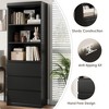 Garvee 71"H Bookcase with 3 Storage Drawers,Tall Bookshelf w/ 3-Tier Open Shelf, Morden Bookcase Storage Cabinet Organizer for Office Living Room - 3 of 4