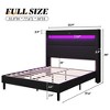 AMERLIFE Bed Frame with LED Lights & Wingback Headboard - 4 of 4