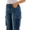 Derek Heart Womens Mid Rise, Relaxed Jeans with Rhinestones - 3 of 4