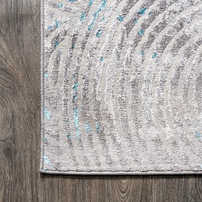 Coastal Abstract Weathered Gray Synthetic Area Rug