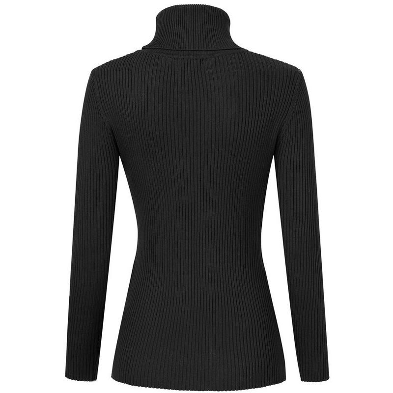 Whizmax Women Stretchable Mock Turtleneck Knit Long Sleeve Slim Fit Sweater, 5 of 7