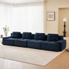 153" Corduroy Modular Sectional Sofa with Pearl-Like Piping, Tufted Design, Buckle Connection, and No Assembly - 3 of 4