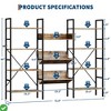 4-Tier Industrial Triple-Wide Bookcase with 11 Adjustable Shelves, Rustic Wood and Metal Storage Bookshelf for Living Room, Bedroom, or Home Office - 4 of 4