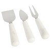 Laurie Gates California Designs Marble and Stainless Steel 3 Piece Cheese Knife Set in White - image 2 of 4