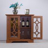 KWPZQEB Mid Century Sideboard,  Wooden Buffet Cabinet w/ Tempered Glass Doors & Adjustable Shelf, Large Kitchen Cabinet for Dining Room - 4 of 4