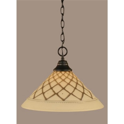 Toltec Lighting Any 1 - Light Pendant in  Matte Black with 16" Chocolate Icing Shade
