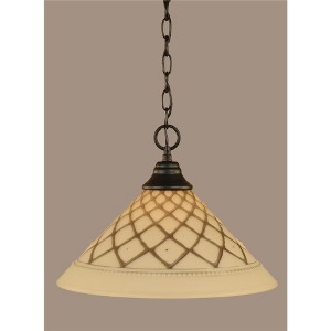Toltec Lighting Any 1 - Light Pendant in  Matte Black with 16" Chocolate Icing Shade - 1 of 1