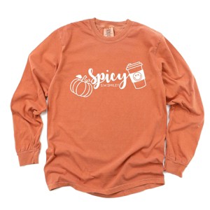 Simply Sage Market S.W.Smiley Spicy Pumpkin Spice Garment Dyed Long Sleeve - 1 of 4