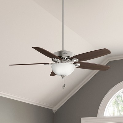 52" Brushed Nickel Ceiling Fan with LED Light and Reversible Blades