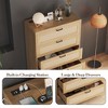 Rattan 5 Drawer Dressers for Bedroom,with Deep Drawers,Large Chest of Drawers for Closet with Wide Top,Long Wooden Dresser for Living Room,Hallway - 4 of 4