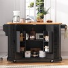 56" Kitchen Island With Drop Leaf, Rolling Kitchen Cart On Wheels, Rolling Kitchen Table with Drawers, Mobile Kitchen Cart for Living Room - 2 of 4