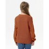 Girls Crewneck Knit Pullover Sweaters Long Lantern Sleeve Oversized Knit Cute Jumper Tops - 2 of 4