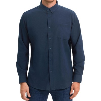 INSPIRE CHIC Men's Long Sleeve Button Down Collar Regular Fit Business Oxford Dress Shirt
