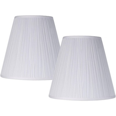 Set of 2 Mushroom Pleated Medium Empire Lamp Shades 9" Top x 16" Bottom x 14.5" High (Spider) Replacement with Harp and Finial