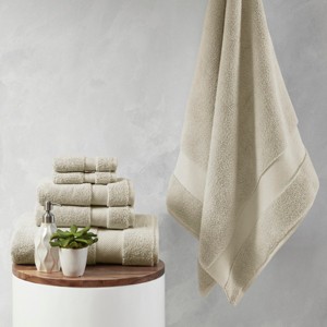 6Pcs 100% Cotton Solid Color High Density Bath Towel Set, Heavyweight Ultra Soft Touch Absorbent Bath Towel - 1 of 4