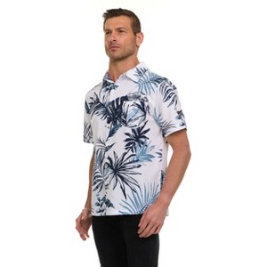 Canada Weather Gear Men’s Short Sleeve Button-Down Shirt – Casual Lightweight Printed Shirt with Chest Pocket - 1 of 4